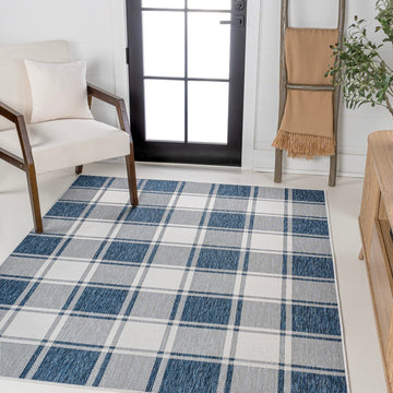 Sabine Traditional Farmhouse Bold Gingham Area Rug